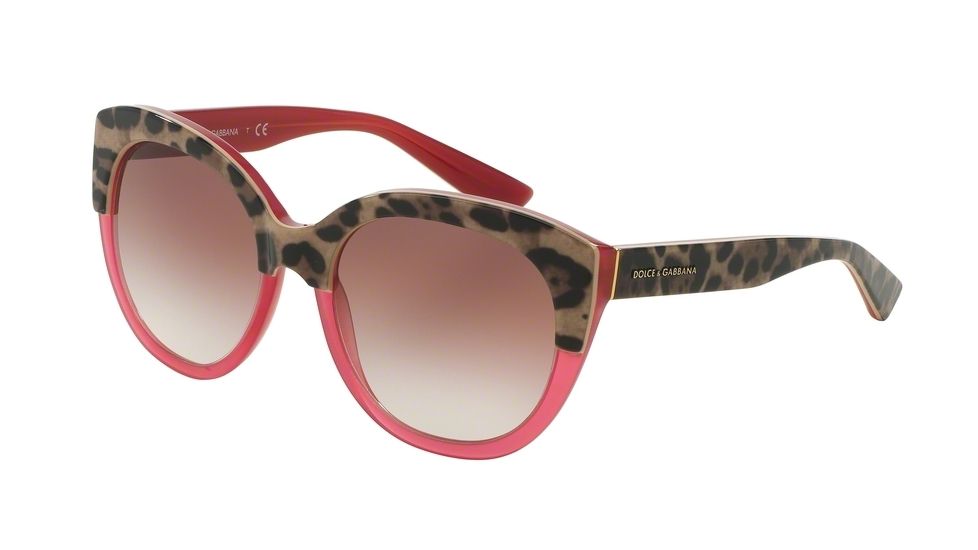 Dolce&amp;Gabbana DG4259 Single Vision Prescription Sunglasses DG4259-29498D-56 - Lens Diameter 56 mm, Frame Color Top Animalier On Raspberry