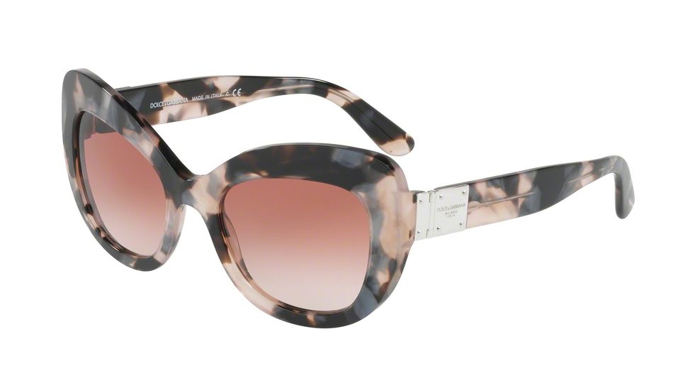 Dolce&amp;Gabbana DG4308 Single Vision Prescription Sunglasses DG4308-312013-53 - Lens Diameter 53 mm, Frame Color Pearl Grey Havana