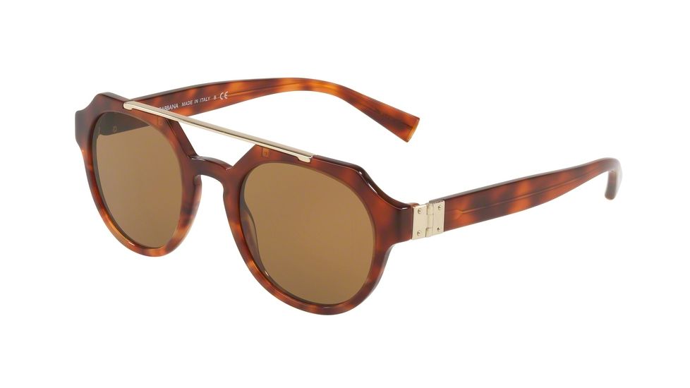 Dolce&amp;Gabbana DG4313 Sunglasses 314453-50 - Dark Havana/amber Havana Frame, Brown Lenses