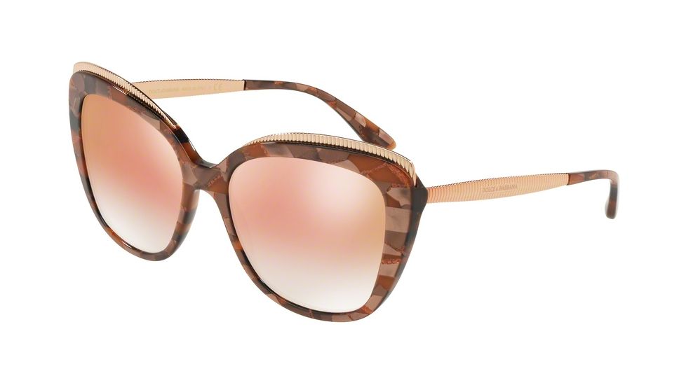 Dolce&amp;Gabbana DG4332 Progressive Prescription Sunglasses DG4332-31316F-57 - Lens Diameter 57 mm, Frame Color Cube Bronze