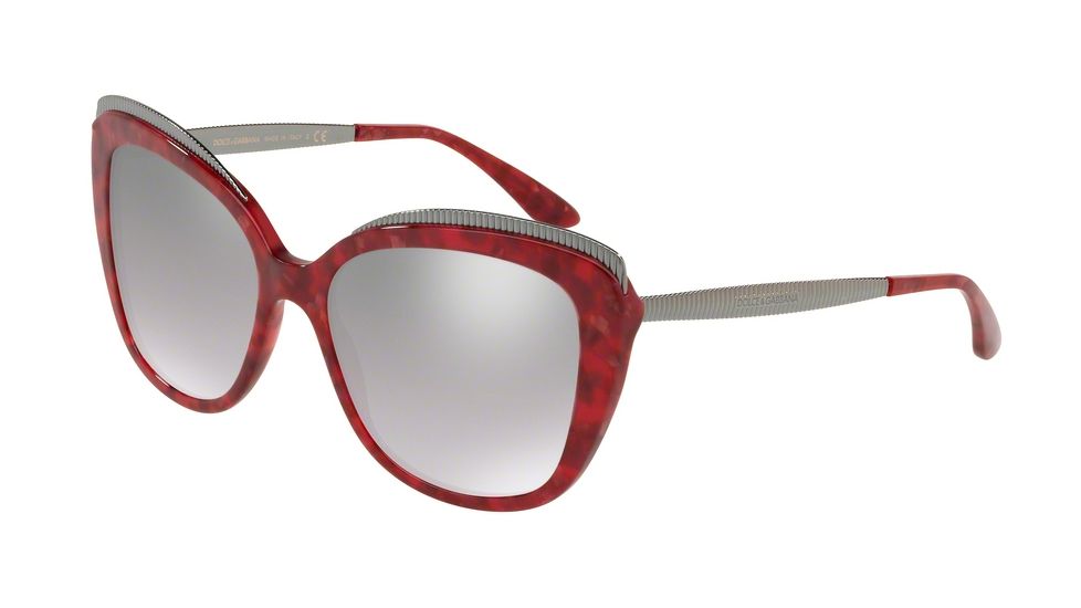Dolce&amp;Gabbana DG4332 Progressive Prescription Sunglasses DG4332-31756V-57 - Lens Diameter 57 mm, Frame Color Cube Cherry