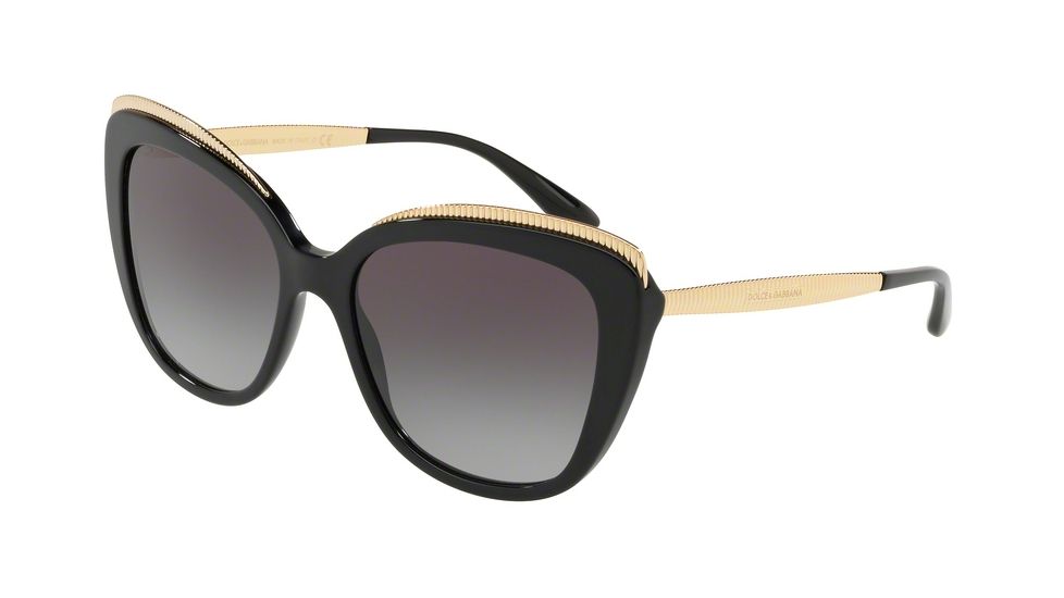 Dolce&amp;Gabbana DG4332 Progressive Prescription Sunglasses, 57mm, Black, DG4332-501-8G-57-PRO