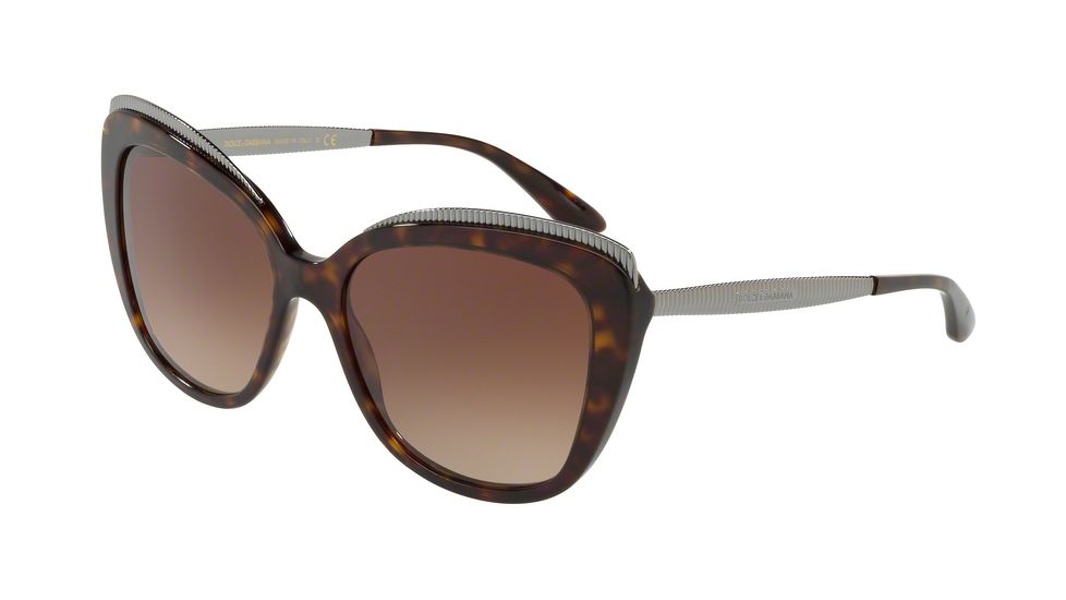 Dolce&amp;Gabbana DG4332 Progressive Prescription Sunglasses, 57mm, Havana, DG4332-502-13-57-PRO