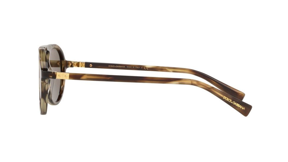 Dolce&amp;Gabbana DG4351F Progressive Prescription Sunglasses DG4351F-320082-54 - Lens Diameter 54 mm, Frame Color Striped Tobacco