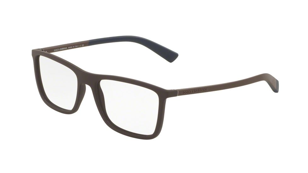 Dolce&amp;Gabbana DG5021 Progressive Prescription Eyeglasses 2652-52 - Brown Rubber Frame