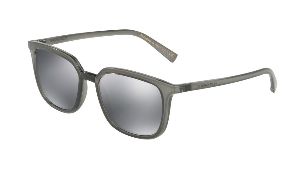 Dolce&amp;Gabbana DG6114 Sunglasses 31606G-53 - Transparent Grey Frame, Light Grey Mirror Black Lenses