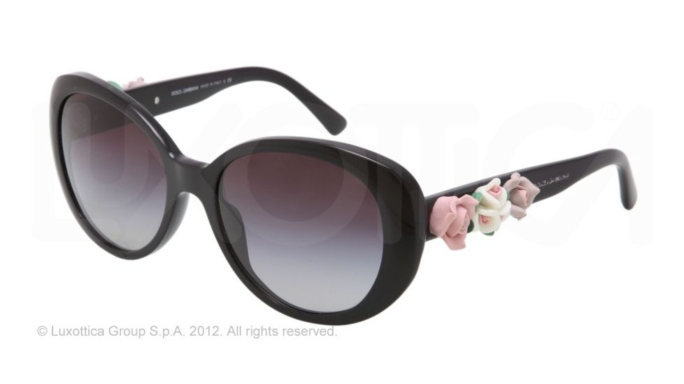 Dolce&amp;Gabbana FLOWERS DG4183 Progressive Prescription Sunglasses DG4183-501-8G-57 - Lens Diameter 57 mm, Lens Diameter 57 mm, Frame Color Black