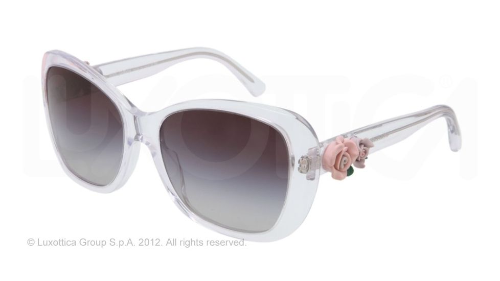 Dolce&amp;Gabbana FLOWERS DG4184 Sunglasses 656/8G-57 - Crystal Frame, Gray Gradient Lenses