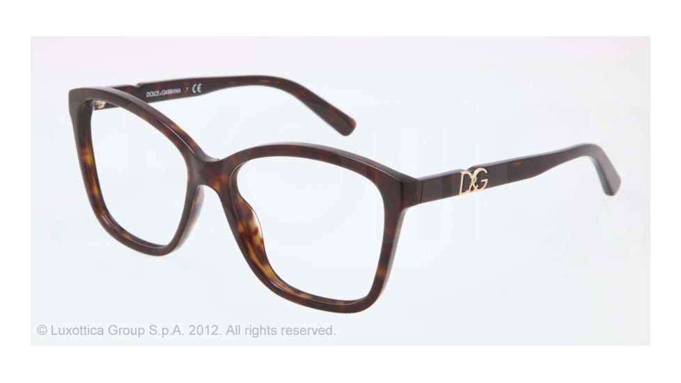 Dolce&amp;Gabbana ICONIC LOGO DG3160P Eyeglass Frames 502-57 - Havana Frame, Demo Lens Lenses