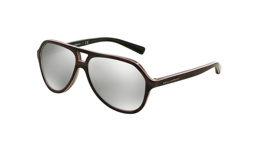 Dolce&amp;Gabbana Kids STRIPES DG4201 Progressive Prescription Sunglasses DG4201-29526G-52 - Lens Diameter 52 mm, Frame Color Camo/fluo Red/brown