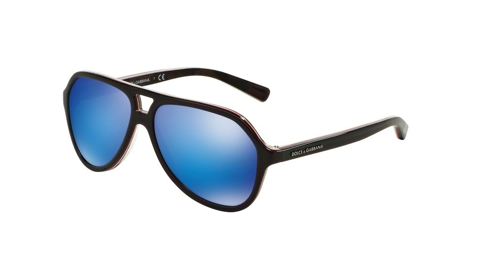 Dolce&amp;Gabbana Kids STRIPES DG4201 Progressive Prescription Sunglasses DG4201-299125-52 - Lens Diameter 52 mm, Frame Color Blue/red Fluo Stripe/cam