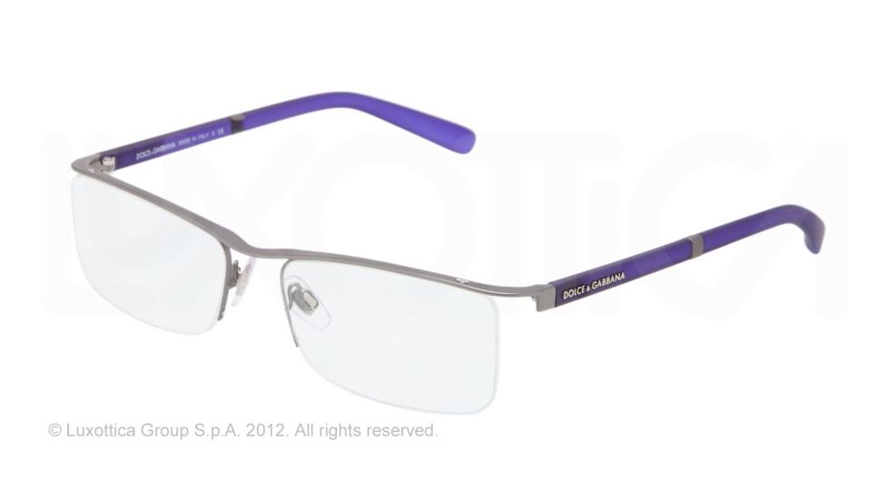 Dolce&amp;Gabbana LIFESTYLE DG1249 Progressive Prescription Eyeglasses 1235-53 - Matte Gunmetal Frame