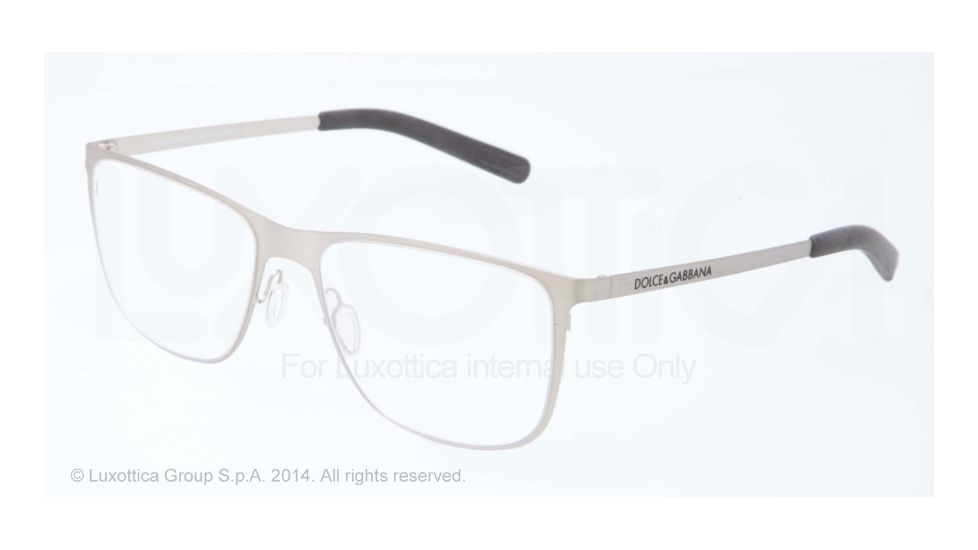 Dolce&amp;Gabbana LIFESTYLE DG1254 Single Vision Prescription Eyeglasses 05-55 - Matte Silver Frame