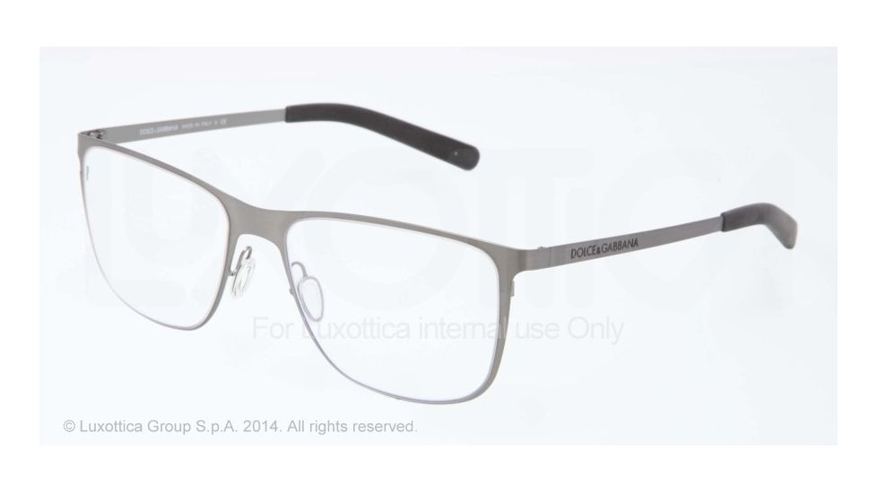 Dolce&amp;Gabbana LIFESTYLE DG1254 Single Vision Prescription Eyeglasses 1108-53 - Matte Gunmetal Frame