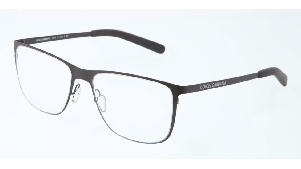 Dolce&amp;Gabbana LIFESTYLE DG1254 Single Vision Prescription Eyeglasses 1106-53 - Matte Black Frame