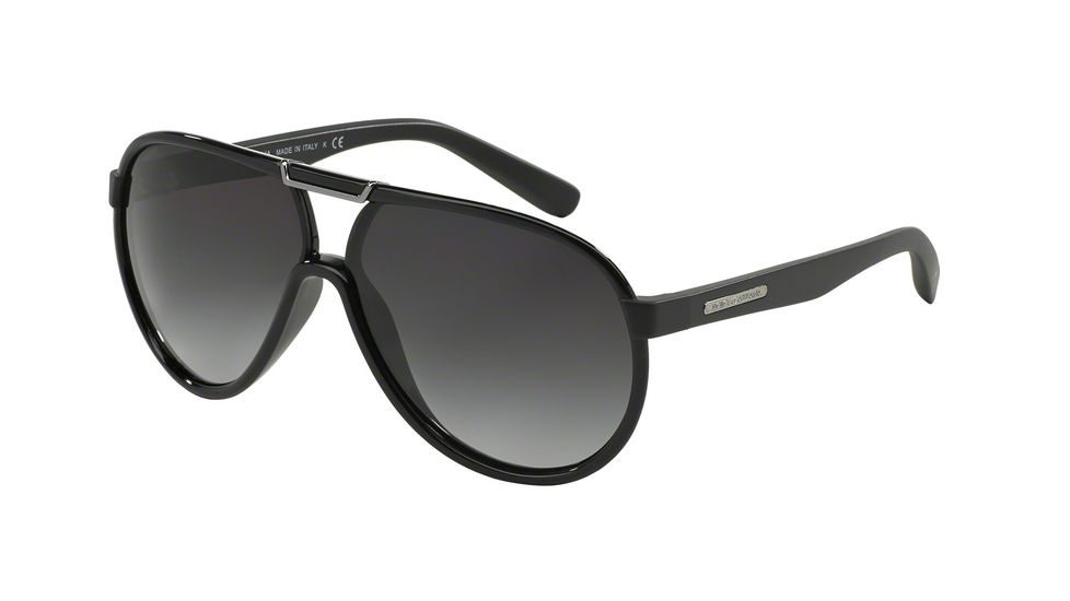 Dolce&amp;Gabbana LIFESTYLE DG6078 Sunglasses 26418G-61 - Black Frame, Gray Gradient Lenses