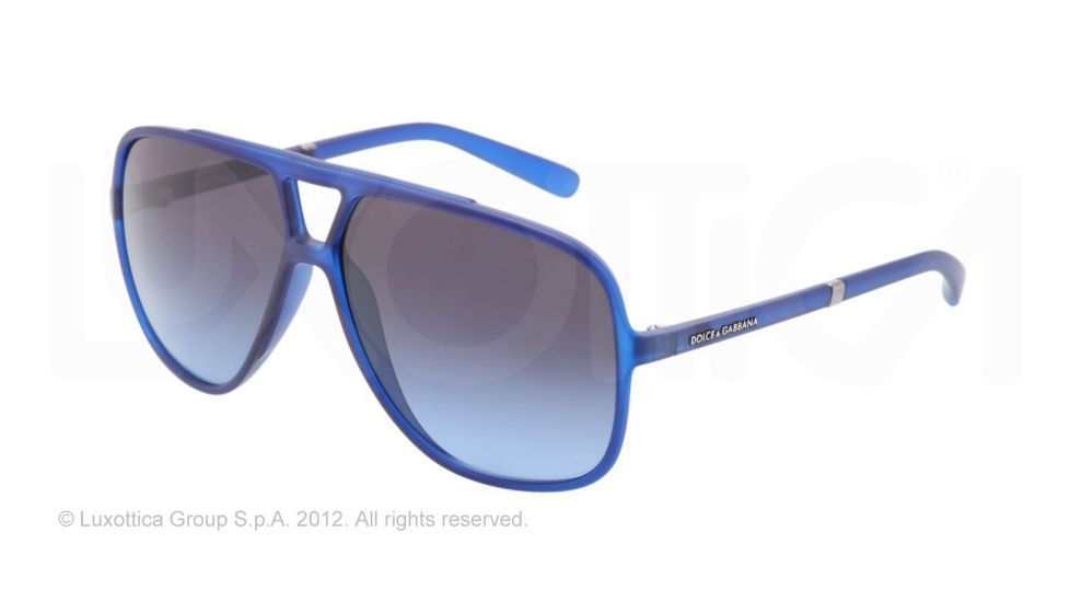Dolce&amp;Gabbana LIFESTYLE DG6081 Sunglasses 26508F-60 - Blue Frame, Grey Blue Gradient Lenses