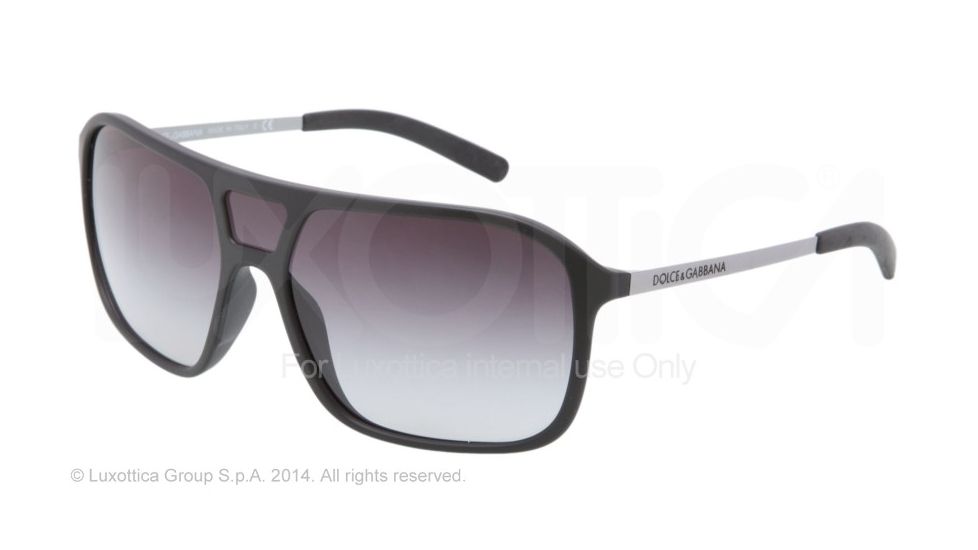 Dolce&amp;Gabbana LIFESTYLE DG6083 Sunglasses 26168G-34 - Black Rubber Frame, Grey Gradient Lenses