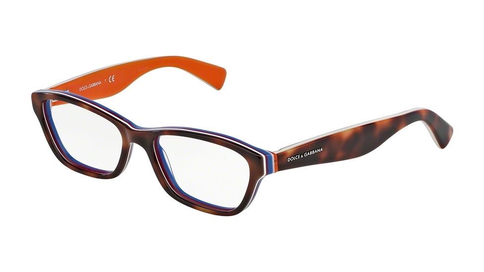 Dolce&amp;Gabbana MULTICOLOR DG3175 Eyeglass Frames 2765-54 - Havana/multilayer/orange Frame