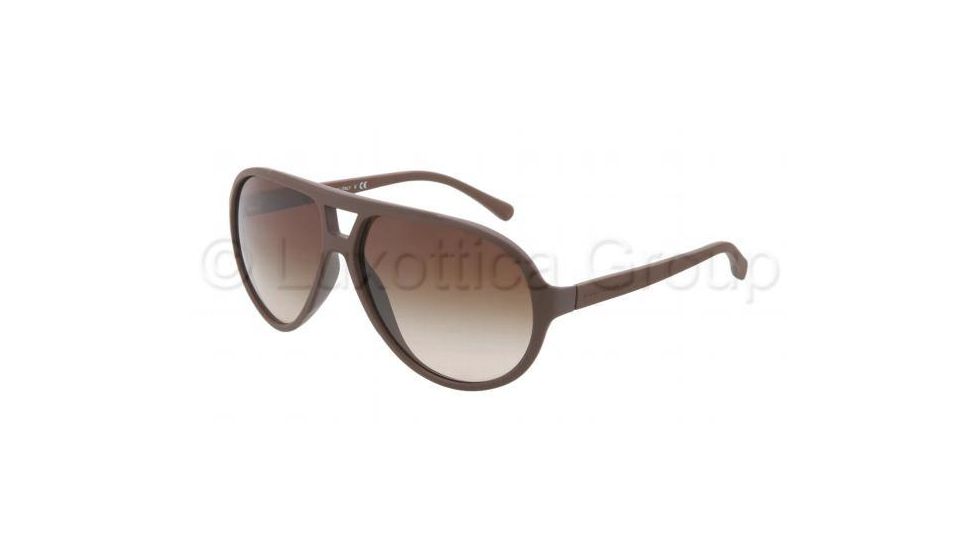 Dolce&amp;Gabbana OVER-MOLDED RUBBER DG6076 Progressive Prescription Sunglasses DG6076-265213-6112 - Lens Diameter 61 mm, Frame Color Brown Rubber