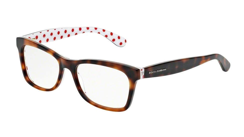 Dolce&amp;Gabbana POIS DG3199 Eyeglass Frames 2872-53 - Havana/Pois Red/White Frame