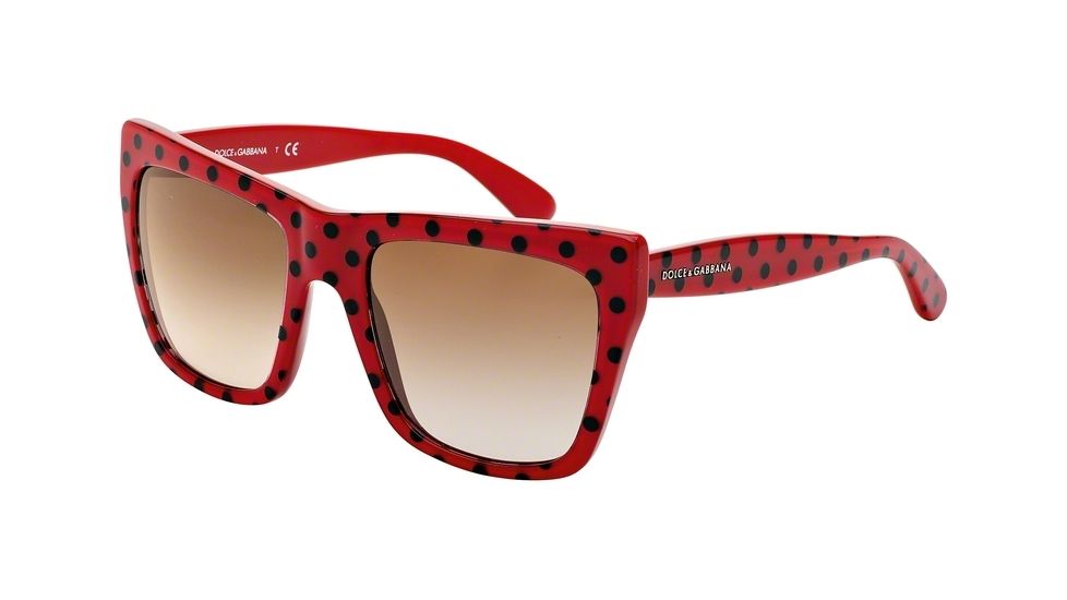 Dolce&amp;Gabbana POIS DG4228 Single Vision Prescription Sunglasses DG4228-287313-55 - Lens Diameter 55 mm, Frame Color Top Black Pois/red