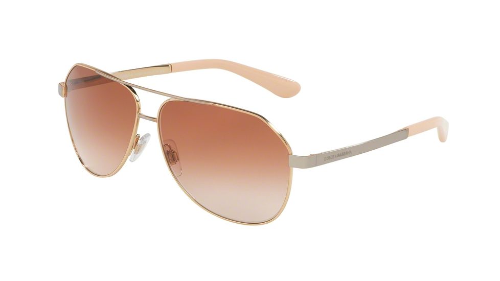 Dolce&amp;Gabbana SICILIAN TASTE DG2144 Single Vision Prescription Sunglasses DG2144-129313-61 - Lens Diameter 61 mm, Frame Color Pink Gold