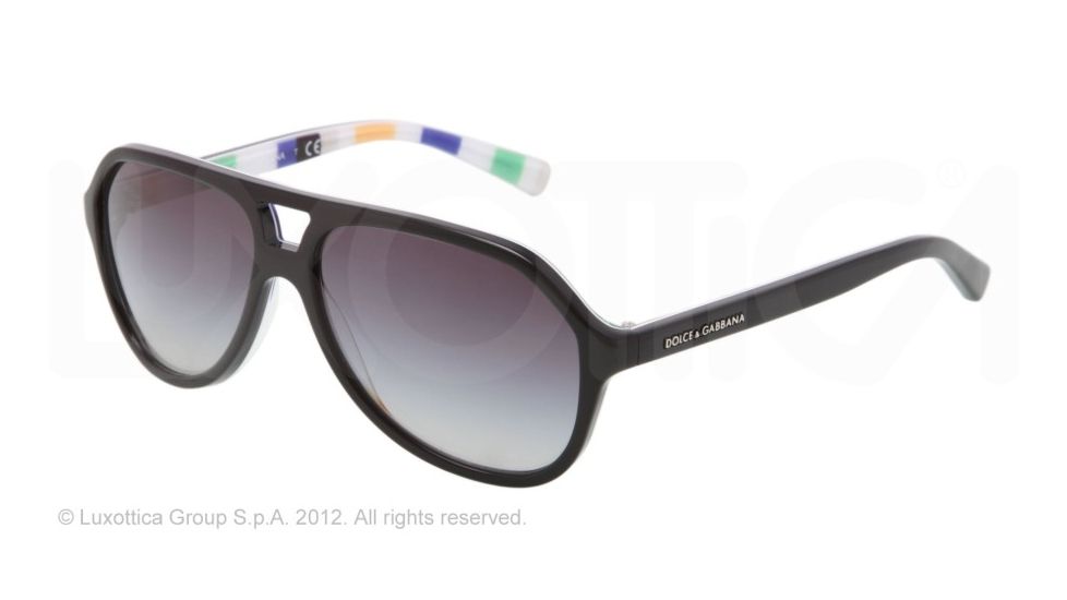 Dolce&amp;Gabbana STRIPES DG4201 Progressive Prescription Sunglasses DG4201-27178G-52 - Lens Diameter 52 mm, Lens Diameter 52 mm, Frame Color Top Black On Stripes