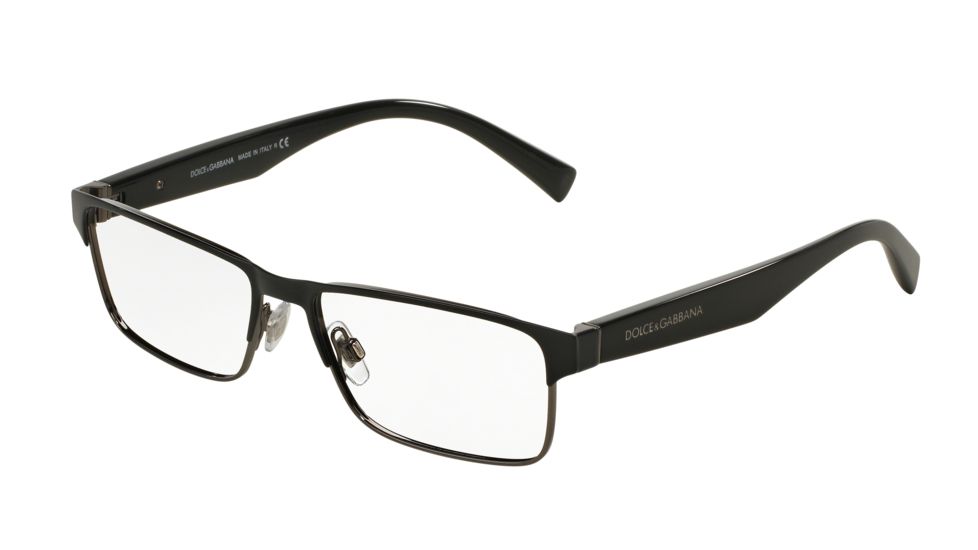 Dolce&amp;Gabbana TAILORING DG1232 Single Vision Prescription Eyeglasses 01-5216 - Black Gunmetal Frame