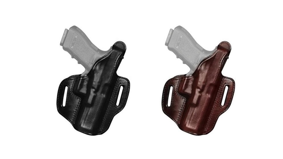 Don Hume H721 Belt Holster w/ Thumb Break, Black, Saddle Brown