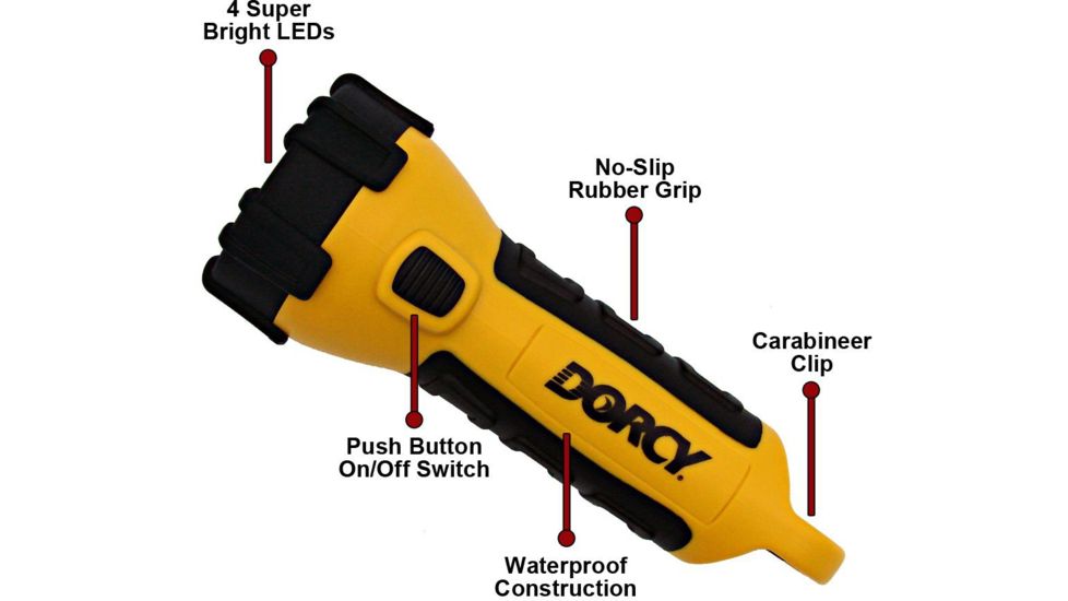 Dorcy 4-LED Incredible Floating Carabineer Flashlight, 4-Pack, Blue, Green, Purple, Pink, 41-2511