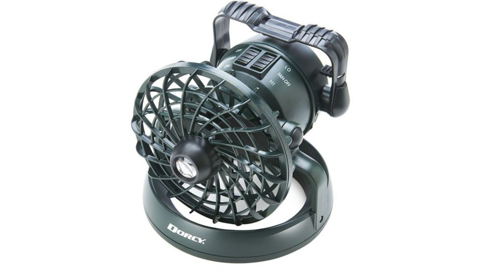 Dorcy 2-Speed Rotating Fan with LED Light, Green, 41-3116