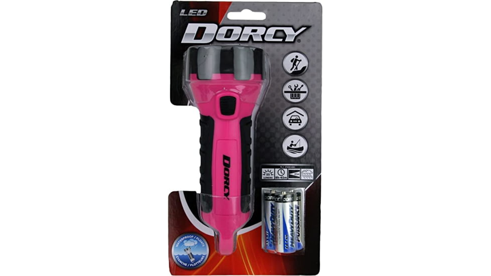 Dorcy Floating Waterproof LED Flashlight w/Carabineer Clip,55 Lumens,Pink 41-2509