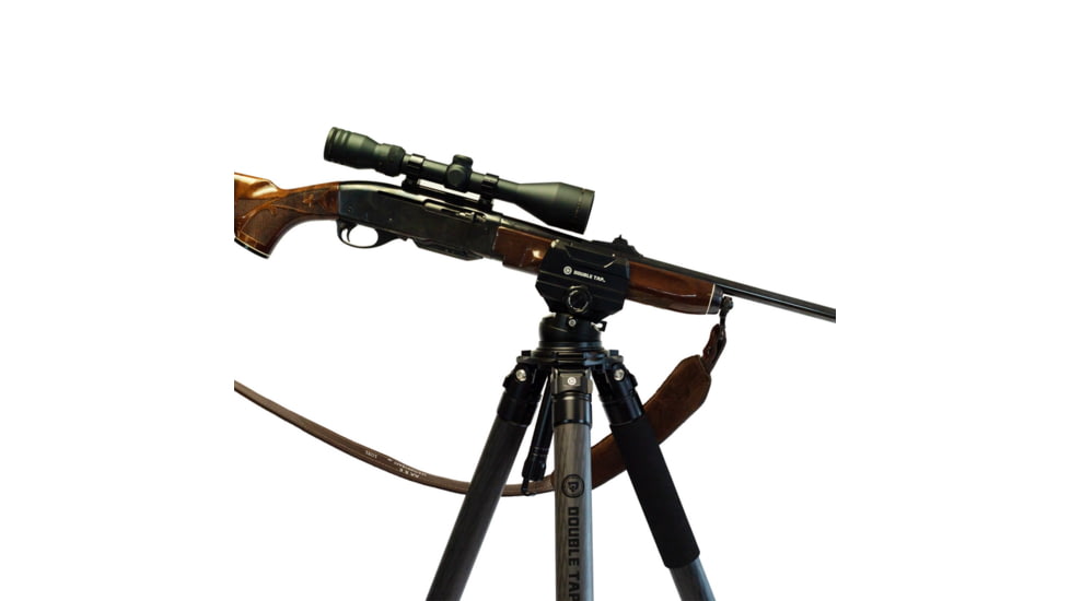 Double Tap Industries Stronghold Carbon Fiber Shooting Tripod w/Leveling Head, Black, TRI-CF-002L