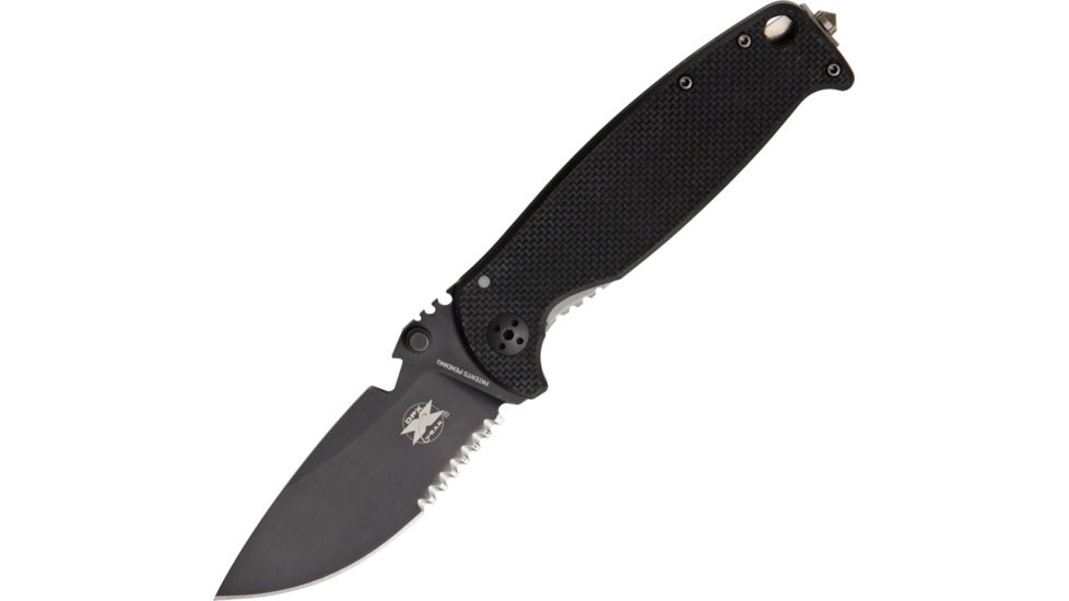 DPx Gear HEST/F Folder 2.0 Folding Knife, 3.125in, Serrated, Black G10 Handle DPXHSF117