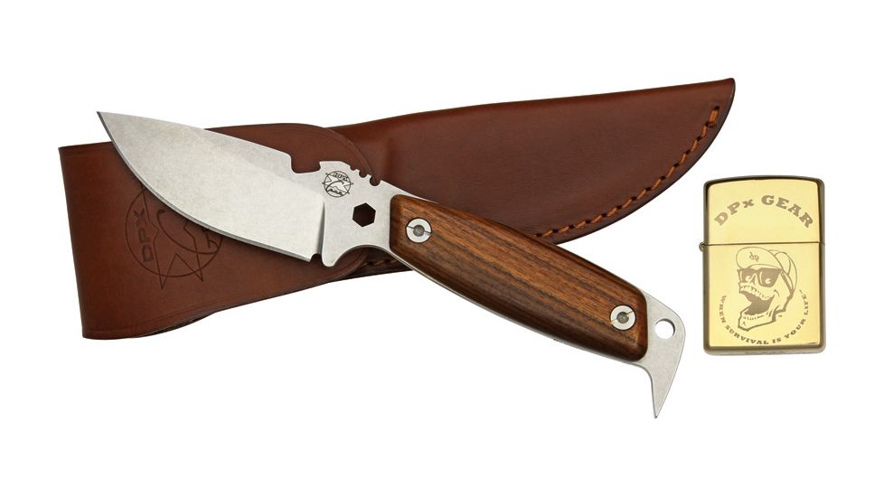 DPx Gear HEST II Woodsman Fixed Blade Knife, 3in, Sleipner Tool Steel Blade, Brazilian Santos Hardwood Handle DPXHSX006