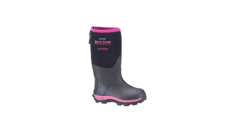 Dryshod Arctic Storm Kids Winter Boot, Black/Pink, 10 ARS-KD-PN-010