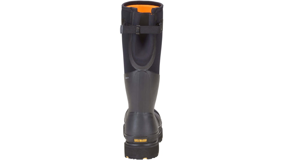 Dryshod Steel-Toe Adjustable Gusset Work Boot, Black/Yellow, 16, STG-UH-BK-016