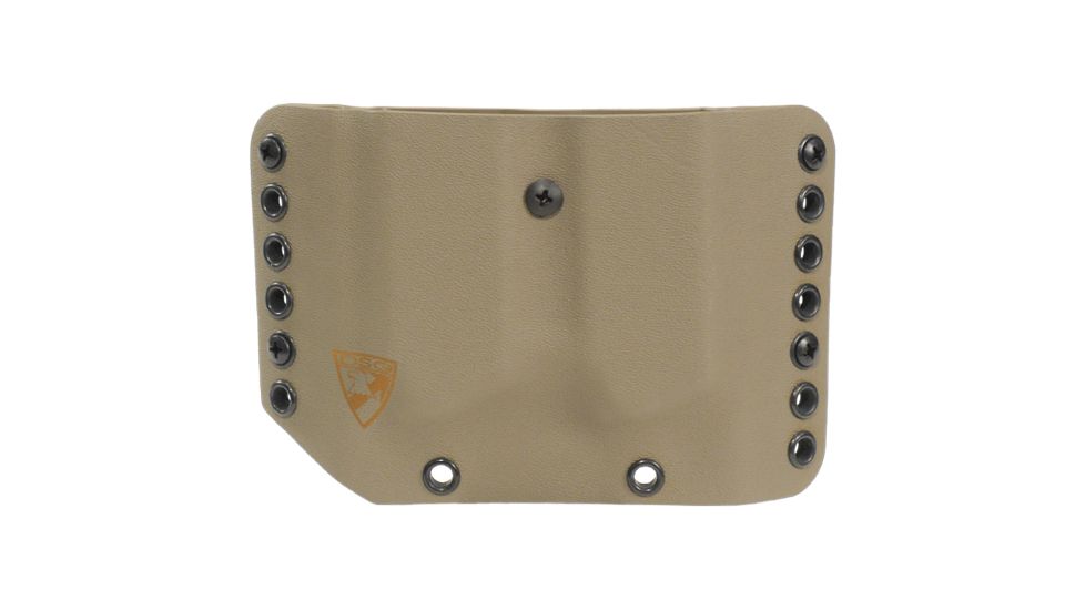 DSG Arms Alpha Double Mag Carrier for 9/40 Double Stack Mags, E2 Tan, Left Hand, DSG-1025-0002