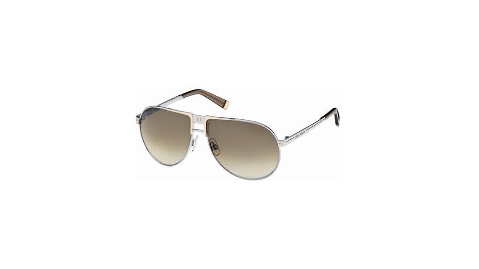 DSquared DQ0067 Sunglasses - Shiny Palladium Frame Color, Gradient Brown Lens Color