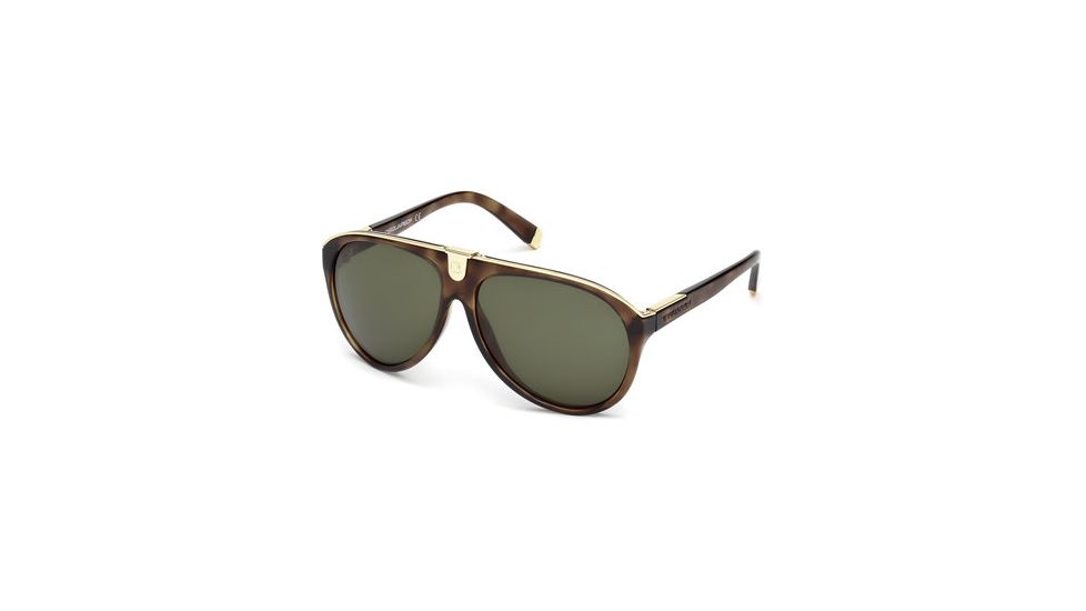DSquared DQ0069 Sunglasses - Dark Havana Frame Color, Green Lens Color