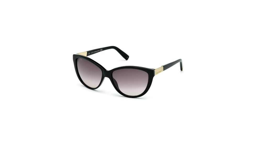 DSquared DQ0112 Sunglasses - Shiny Black Frame Color, Gradient Smoke Lens Color