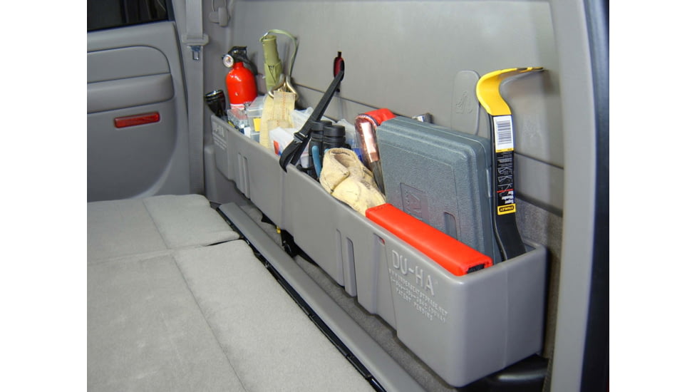 Du-Ha Behind-the-Seat Storage for 04-07 Chevrolet/GMC Silverado/Sierra Silverado/Sierra 1500 Light Duty Crew Cab, Classic , Black, 10023