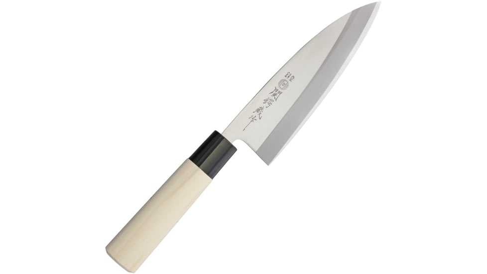 Due Cigni Deba Maple Handle, 11in Kitchen Knives, 11in Overall, 6in SS Blade, Natural Maple Handle With Black Composition Trim, HH03/16.5