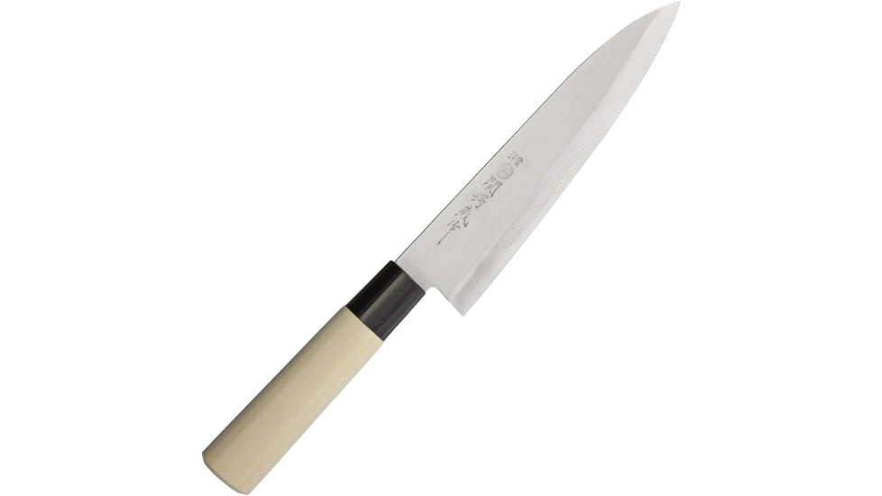 Due Cigni Gyuto Maple Handle, 12in Kitchen Knives, 12in Overall, 7in SS Blade, Natural Maple Handle With Black Composition Trim, HH02/18.5