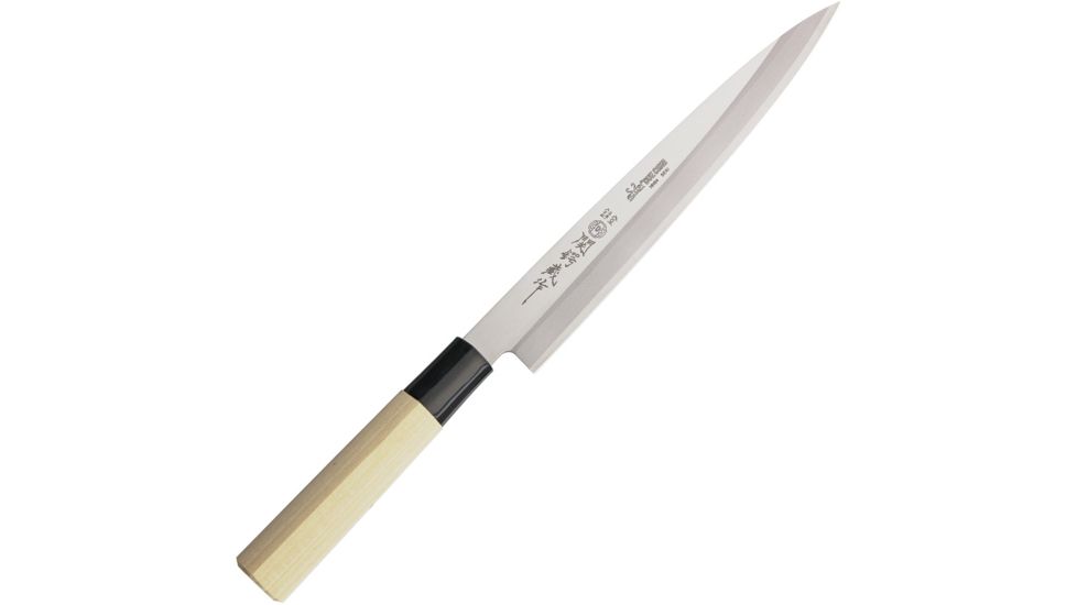 Due Cigni Sashimi Maple Handle Fixed Blade Knife, 8.125in, Stainless Steel, Natural Maple Handle DCIHH04