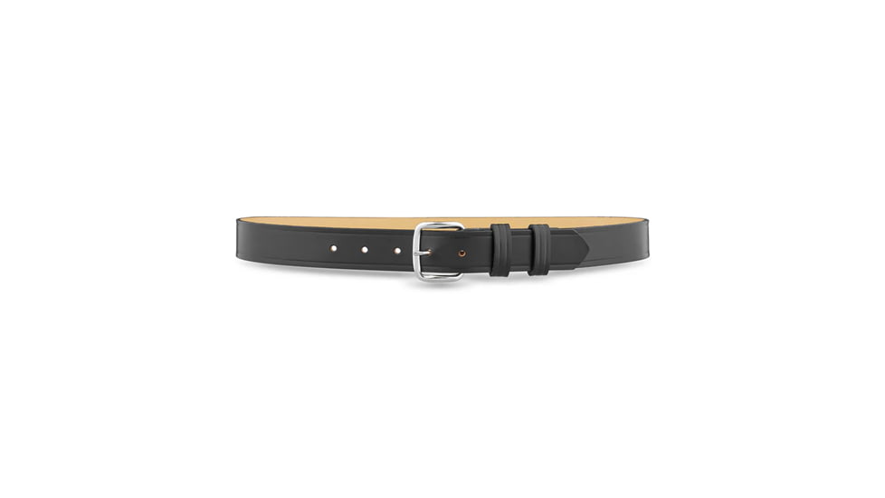 1-1/4" Plain Leather Garrison Belt with Nickel Buckle