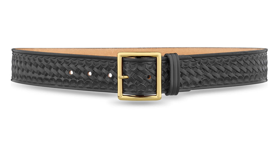 DutyMan 1-3/4inch Basketweave Leather Garrison Belt With Gold Buckle DTY-1621-34-9032