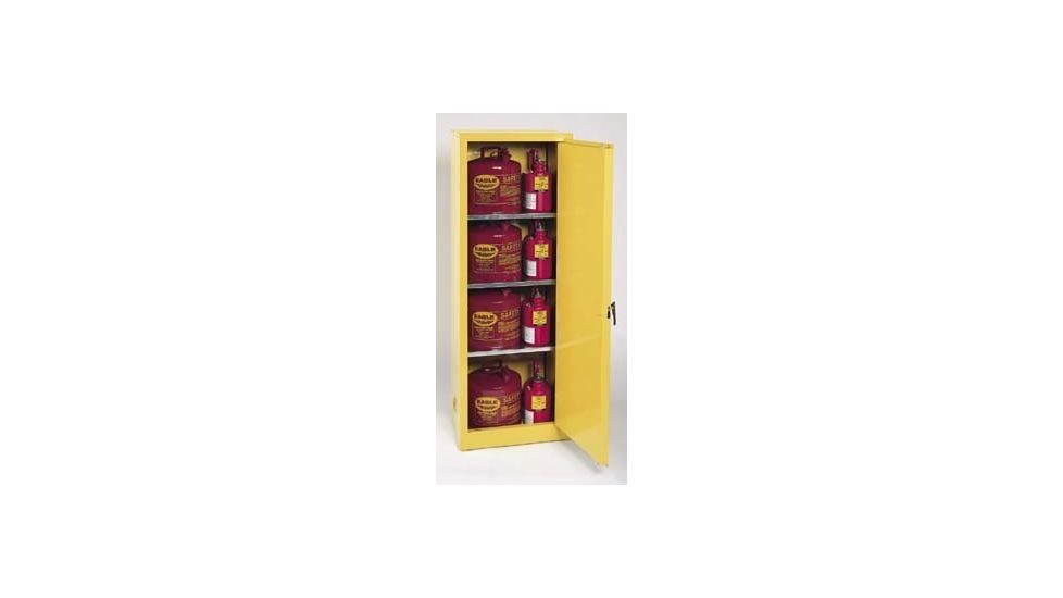 Eagle Manufacturing Space-Saver Flammable Liquids Storage Cabinets, Vertical, Eagle Manufacturing 1923 Space Saver Cabinet, Manual Closing Door