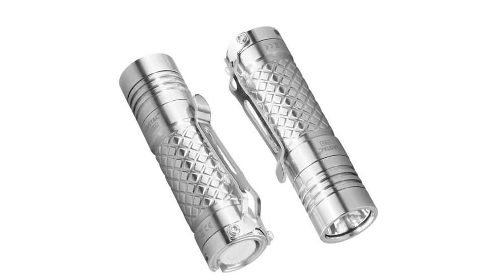 EAGTAC D3C RC Ti Flashlight, Luminus SST20 CRI-95 4000K NW LED, 510lm, Silver, D3C-CLICKY-TI-SST20-NW